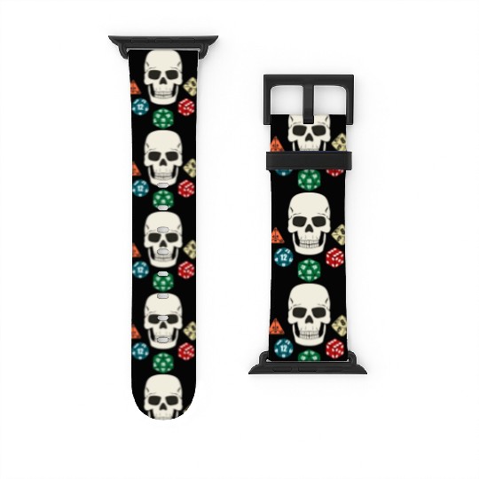 TABLETOP GAMER DICE SKULL PIRATE JOLLY ROGER Watch Bands For Apple Watch