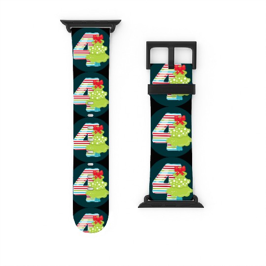 4th Christmas Tree Present - Number Four Watch Bands For Apple Watch