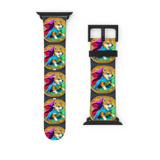 cool colorful cartoon hero coin crypto doge Watch Bands For Apple Watch