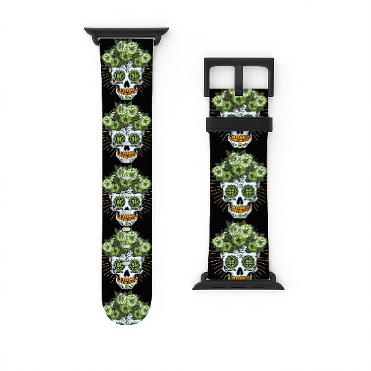 Floral St Patrick's Day Dia Los Muertos Shamrock Watch Bands For Apple Watch