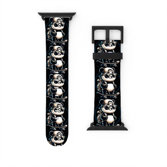 Panda on Skateboard Watch Bands For Apple Watch