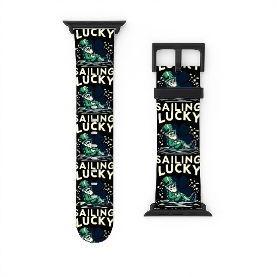 Lucky Sailing Funny St Patrick's Clover Cruises Watch Bands For Apple Watch