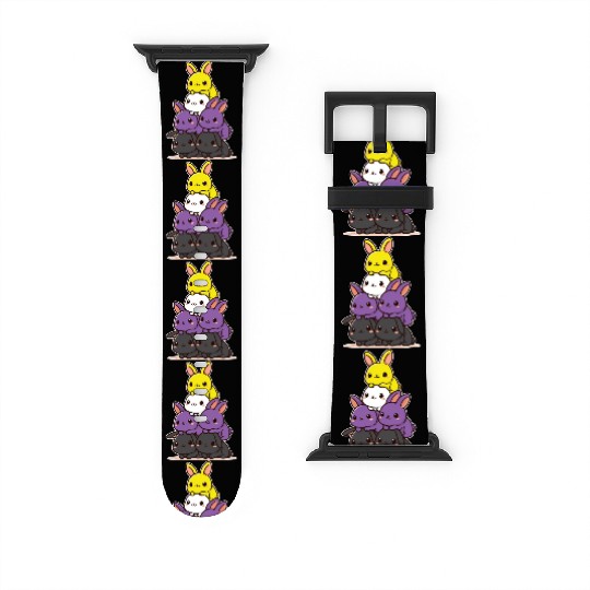 Bunnies Nonbinary Flag Pride Month Cute Bunny Watch Bands For Apple Watch