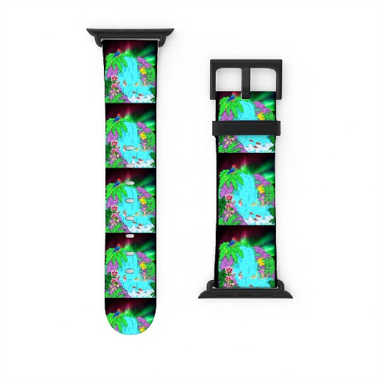 Northern Lights Waterfall Serenity with Swimmers Watch Bands For Apple Watch