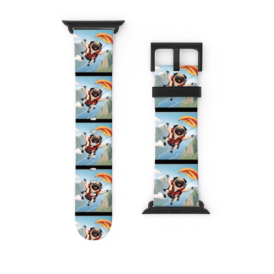 A pug skydiving Watch Bands For Apple Watch