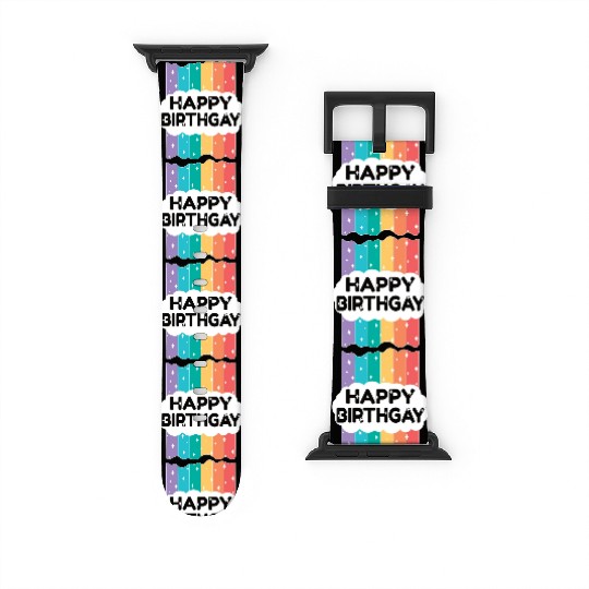 Happy Birthgay Lgbtq Rainbow Watch Bands For Apple Watch
