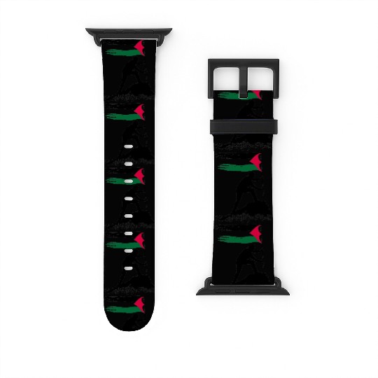 free palestine standing flag silhouette Watch Bands For Apple Watch