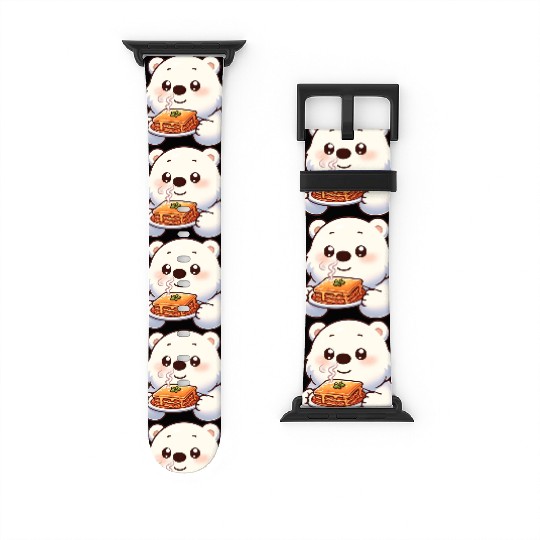 Polar Bear Enjoys Italian Lasagna Watch Bands For Apple Watch