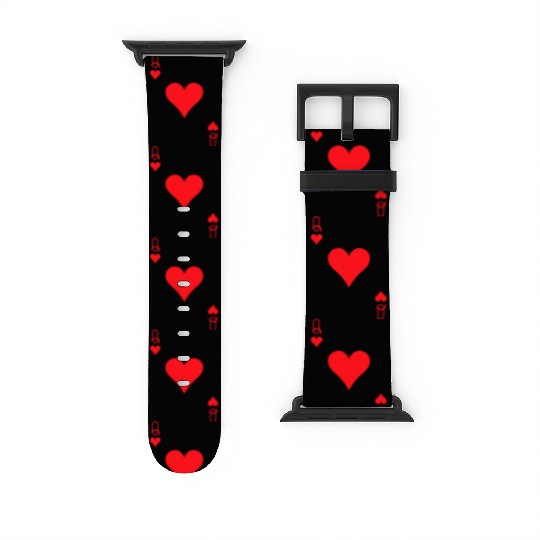 Queen of Hearts Cards Valentine Matching Couple Hi Watch Bands For Apple Watch