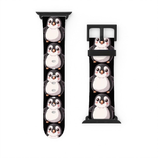 Adorable Penguin Character Standing Alone Watch Bands For Apple Watch