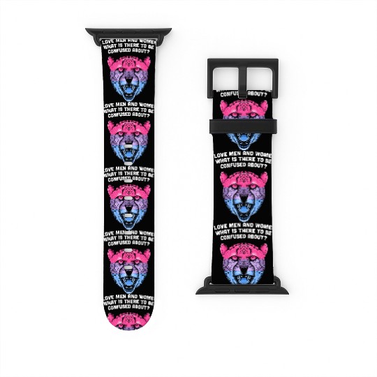 I Love Men and Women Bisexual LGBTQ Bi Pride Gay L Watch Bands For Apple Watch