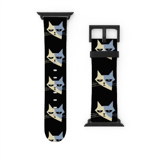 Cat portrait - Catastrophic face no.1 Watch Bands For Apple Watch