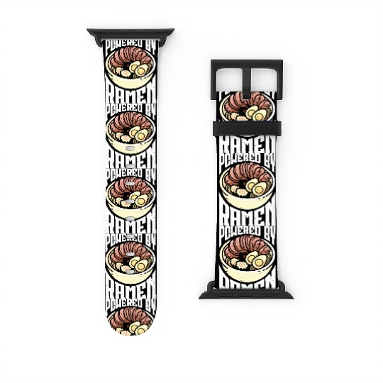 Powered By Ramen Anime Japanese Soup Cup Noodle Watch Bands For Apple Watch