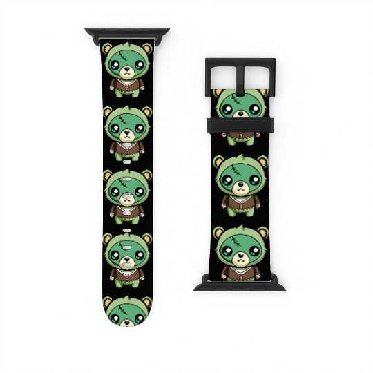 Illustration kawaii brown bear dressed as a zombie Watch Bands For Apple Watch