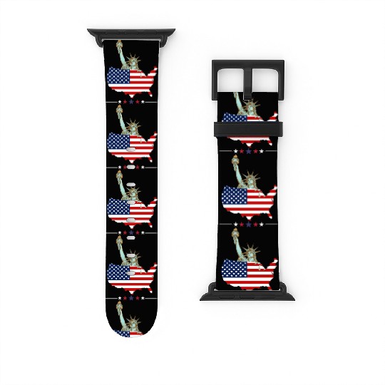 Comfort Colors USA Flag Watch Bands For Apple Watch, 4th of July Watch Bands For Apple Watch,