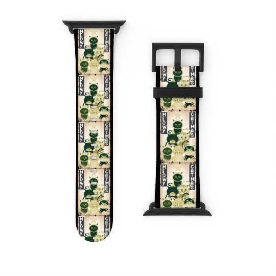 Meowy Catmas Cat Christmas Tree Xmas Kitten Cute Watch Bands For Apple Watch