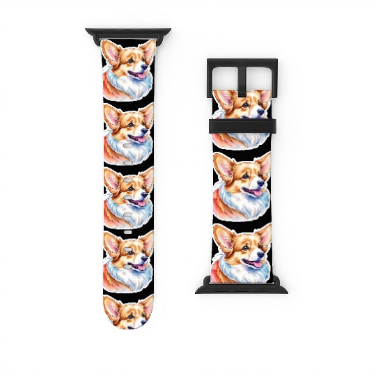 Pembroke Welsh Corgi Watercolor Watch Bands For Apple Watch