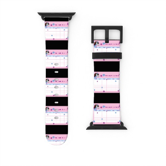 Timetable for Kids - Pony Flowers pink - French Watch Bands For Apple Watch