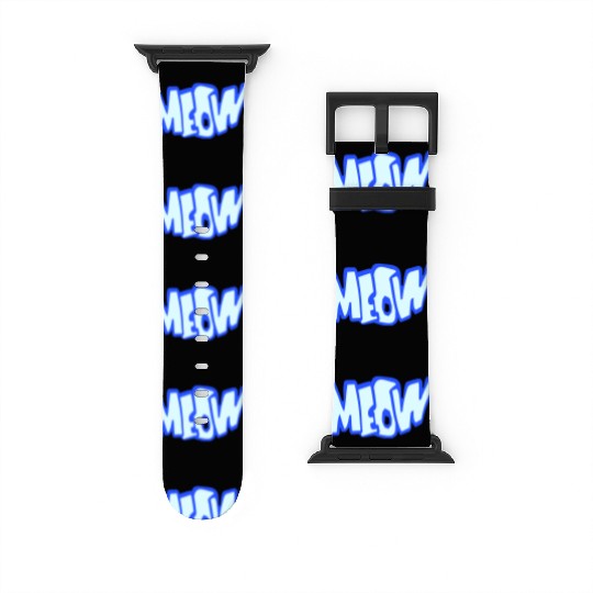 Funny Meow Cat Cartoon Text Quote Comic Letters Watch Bands For Apple Watch