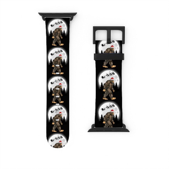 Bigfoot Believe Christmas Tree Sasquatch Santa Watch Bands For Apple Watch