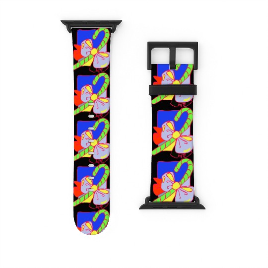 Christmas Candy Cane Vector Illustration Watch Bands For Apple Watch
