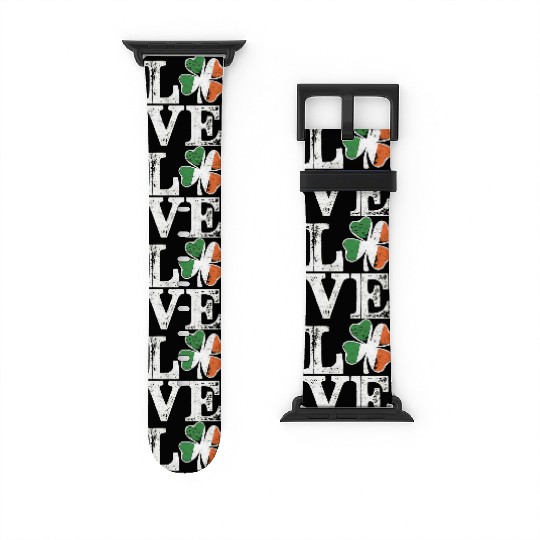 St Patricks Day Love Lucky Irish Shamrock Green Watch Bands For Apple Watch