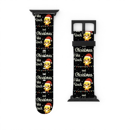 Christmas duck on a chain of lights Watch Bands For Apple Watch