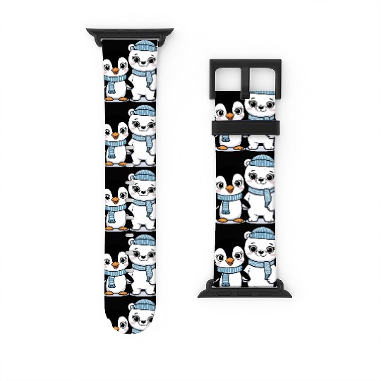 Happy Penguin and Polar Bear Best Friends Watch Bands For Apple Watch
