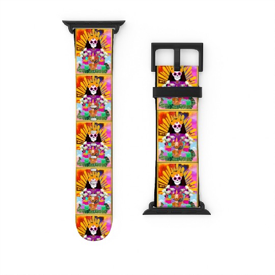 Rainbow Butterfly Santa Muerte Watch Bands For Apple Watch