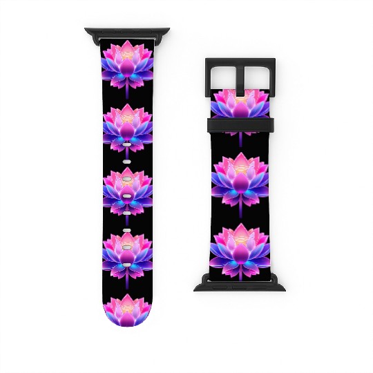 Neon Lotus – Vibrant Glow in Pink Watch Bands For Apple Watch