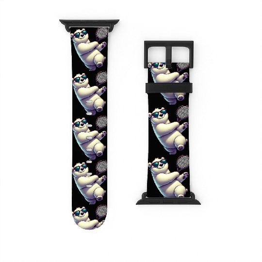 Polar Bear Tennis Player Arctic Cartoon Watch Bands For Apple Watch