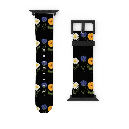 Wildflower Trio Daisy Cornflower Marigold Watch Bands For Apple Watch