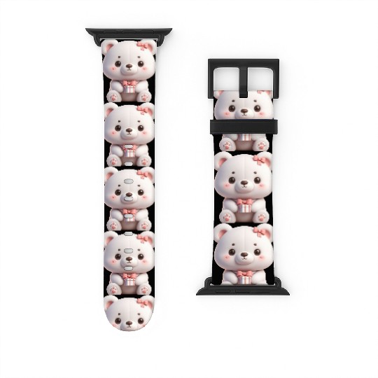 Sweet Teddy Bear and Gift Box Watch Bands For Apple Watch