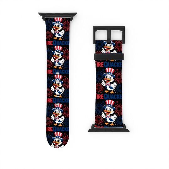Womens Duck Firequacker Patriotic Fourth of July I Watch Bands For Apple Watch