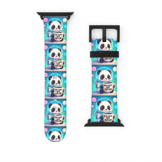 Space Panda Coffee – Pastel Astronaut Art Watch Bands For Apple Watch