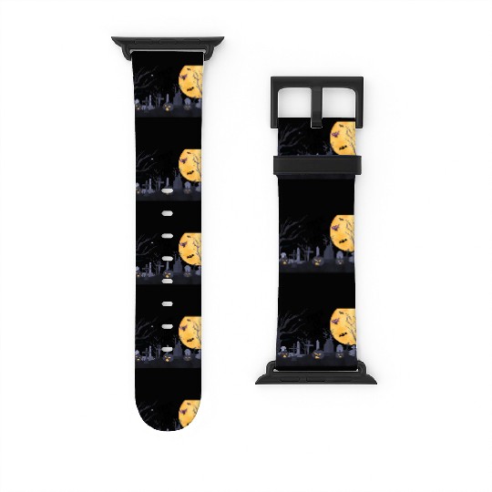 Trick-or-Treat Pumpkin Graveyard Watch Bands For Apple Watch