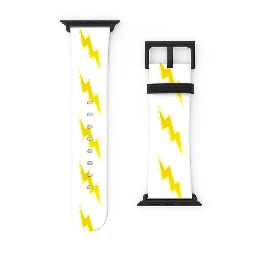 Zap - Yellow Lightning Bolt Watch Bands For Apple Watch