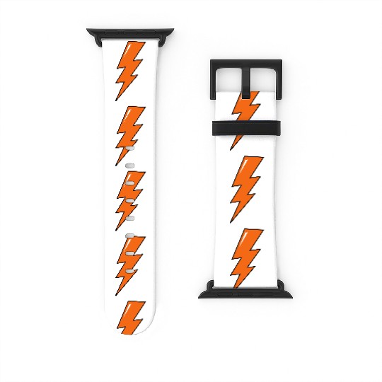 Lightning Bolt, orange lightning, electric Watch Bands For Apple Watch