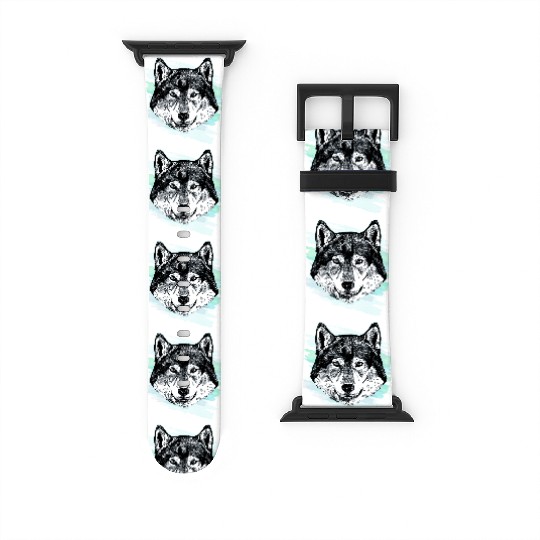 Wolf Arctic Art Animal Lover Gift Idea Watch Bands For Apple Watch