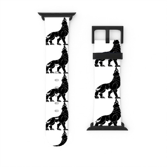 Iron Wolf Black Watch Bands For Apple Watch