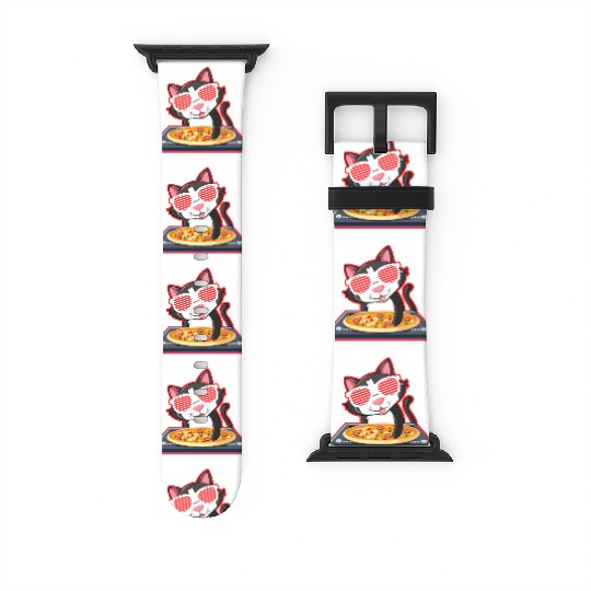 DJ Cat Pizza Watch Bands For Apple Watch
