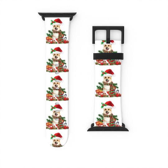 Christmas themed Corgi dog Watch Bands For Apple Watch