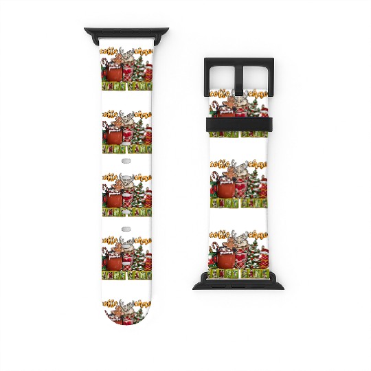 Coffe Chaos Candy Canes Watch Bands For Apple Watch