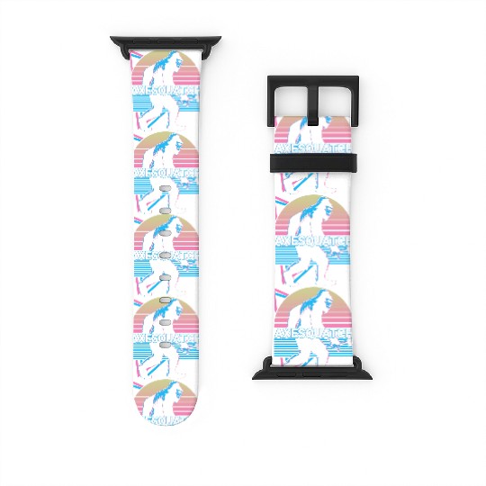 Funny Axe Throwing Bigfoot Sasquatch Ax Thrower Watch Bands For Apple Watch