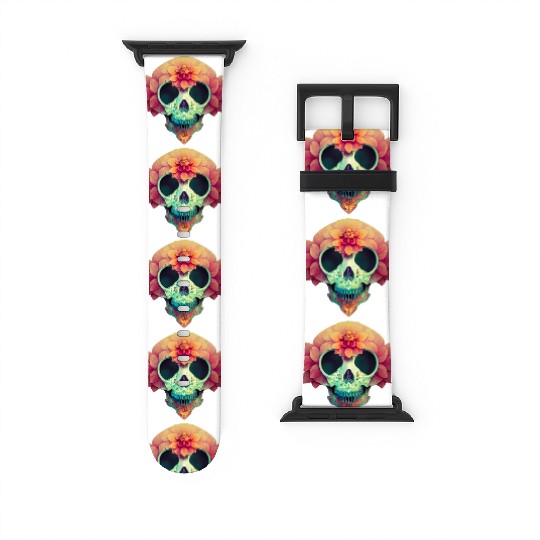 Floral Skull Candy Watch Bands For Apple Watch