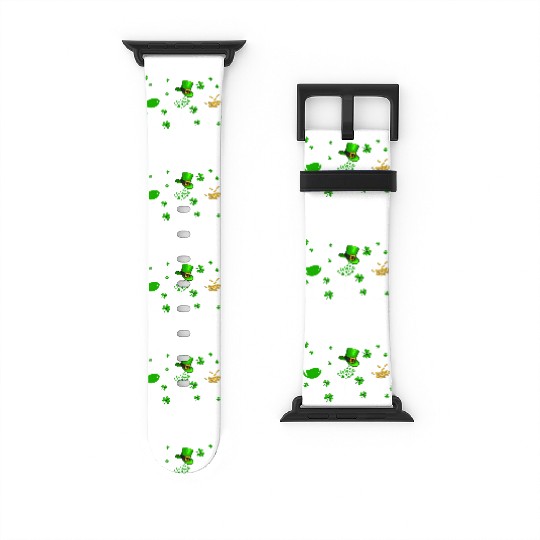 Three Wine Glasses Clover Shamrock St Patrick Day Watch Bands For Apple Watch