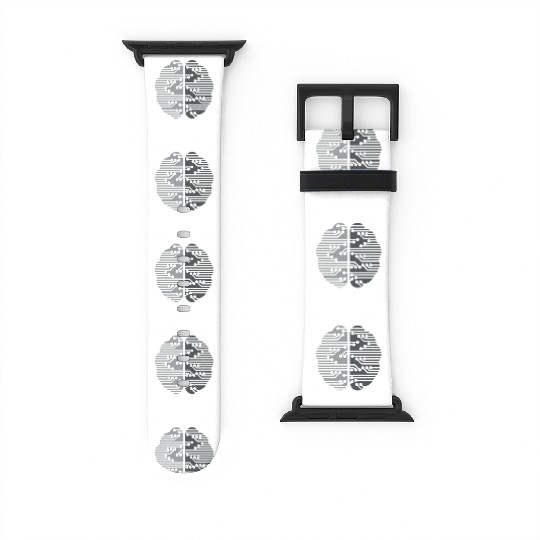 Computer Circuit Digital Brain Ai Neural Network Watch Bands For Apple Watch
