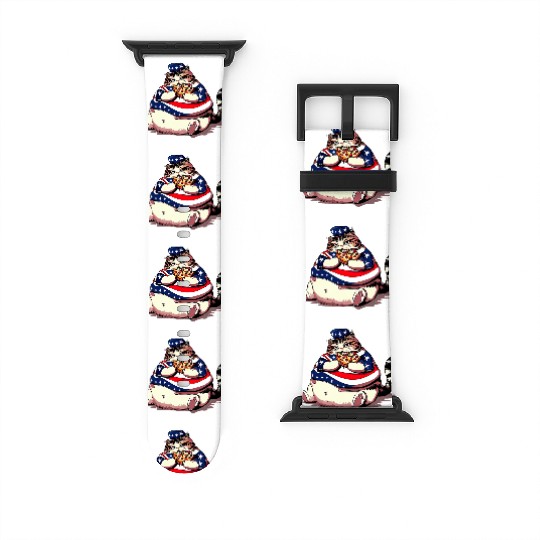 Fat American pizza cat Watch Bands For Apple Watch