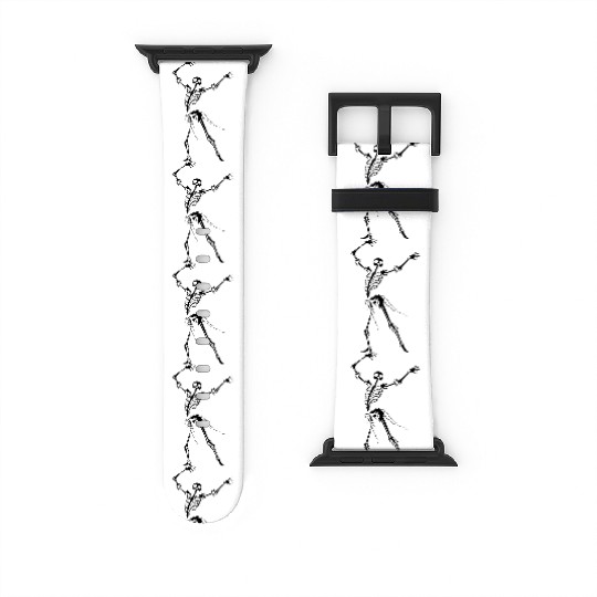 Dancing Skeleton Black Watch Bands For Apple Watch