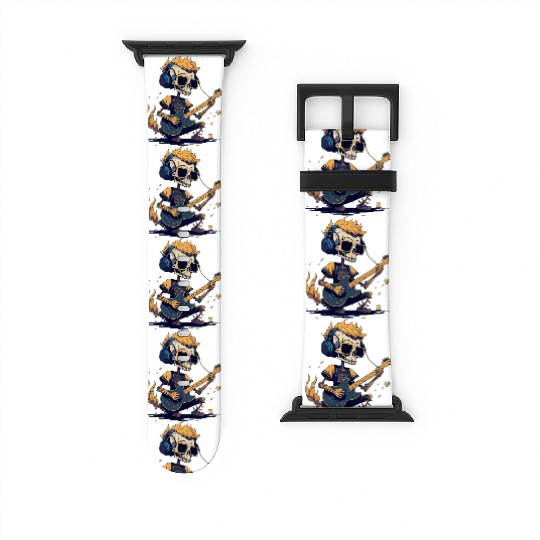 Skeleton Playing The Guitar Character Funny Cool Watch Bands For Apple Watch